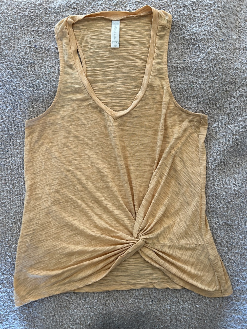 Altar'd State Mustard Twist-Front V-Neck Tank